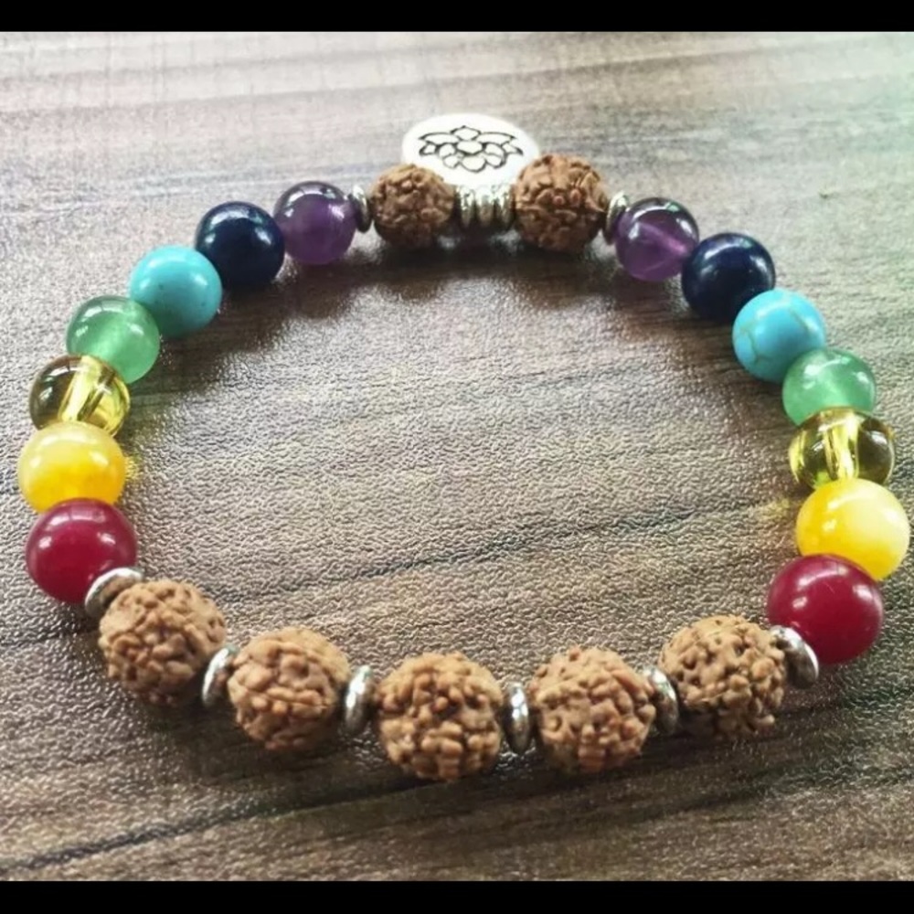 Chakra Healing Lotus Crystal Bracelet - Picture 2 of 8